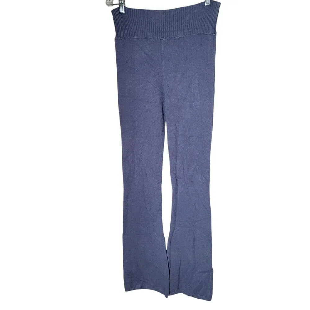Bailey‎ Rose Knit Pants Women's Size Medium Blue Ribbed Waistband Loungewear